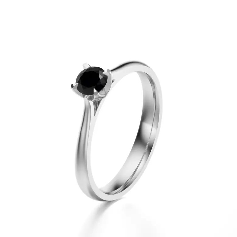 Pierścionek z czarnym diamentem białe złoto AJPZ_111 Pierścionek z czarnym diamentem białe złoto AJPZ_111